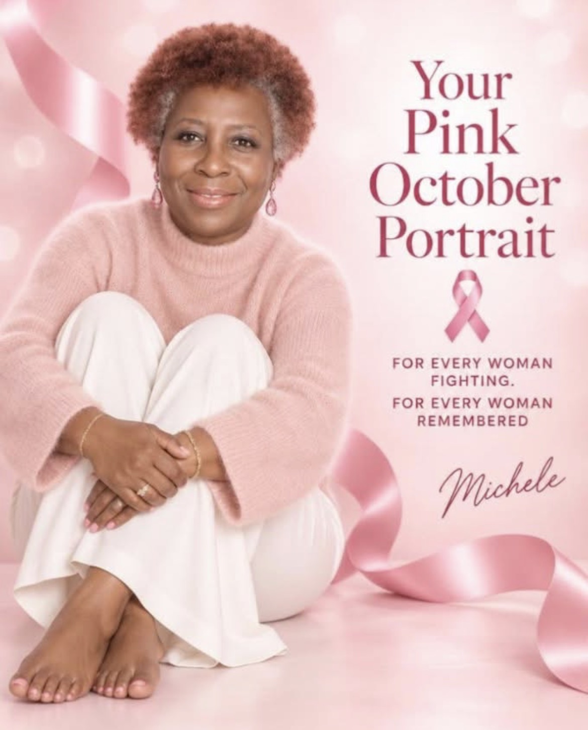 Michele Robinson-Hayes, breast cancer survivor, in her Pink October portrait